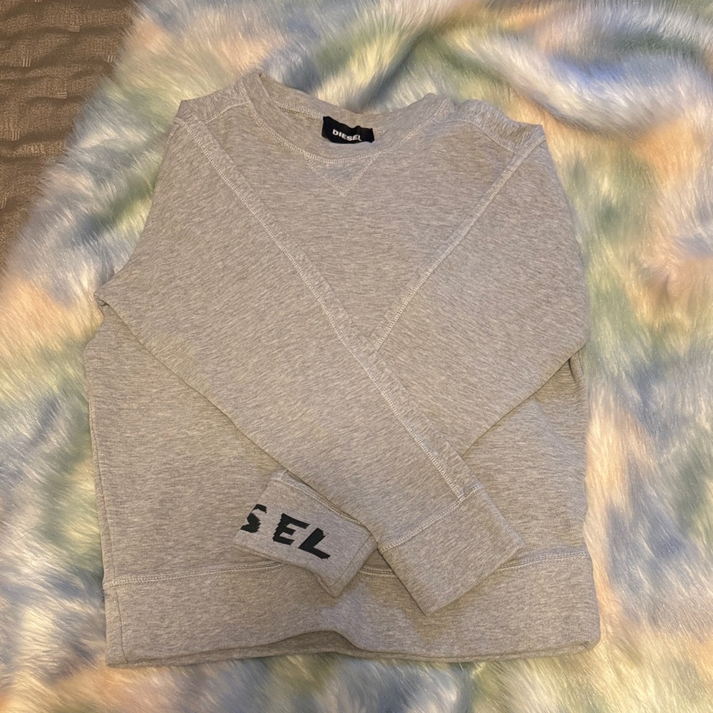 Diesel Light Gray Crewneck Sweater for Men